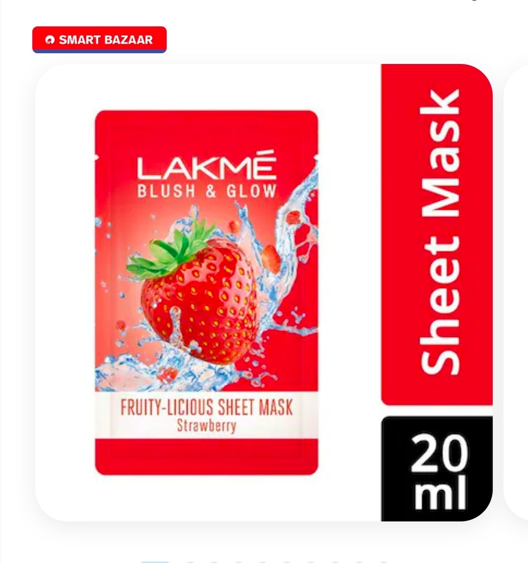 Lakme Blush & Glow Fruity-Licious Sheet Mask, Strawberry 20 ml